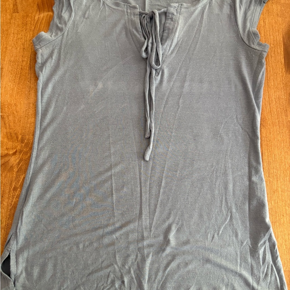 Banana Republic Gray Tie-Front Blouse